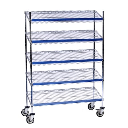 Technibilt Shelving Systems Sgl-Sided Sloped Shelf (5) Cart, 18x24x69 SL524